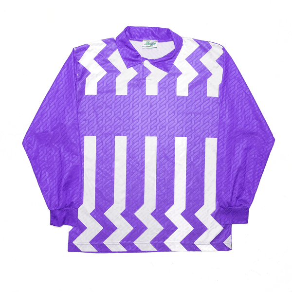 KETTE Sports Purple Crazy Pattern Long Sleeve Polo Shirt Mens XL
