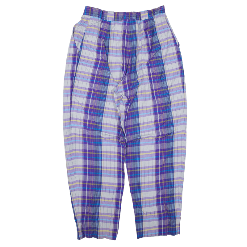 PRINGLE Check Trousers Purple Loose Tapered Womens W28 L27