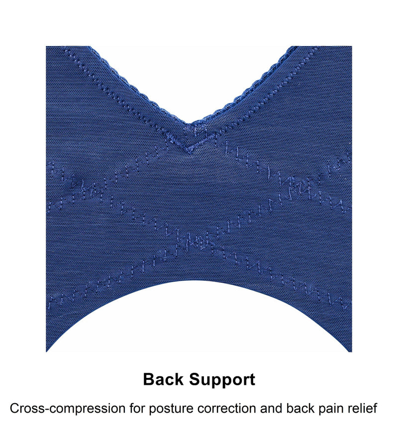 Silk & Organic Cotton Back Support Bra (Almond Peach & Pagent Blue)