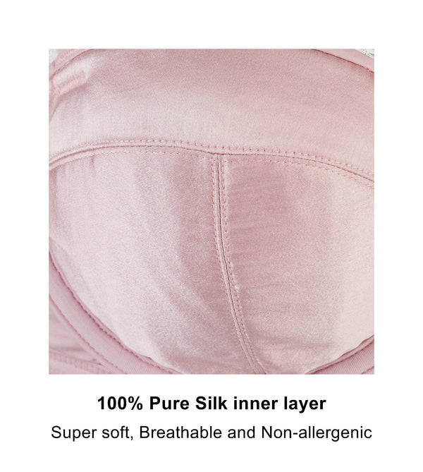 Marshmallow Lace Silk & Organic Cotton Balconette Bra