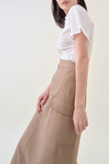 Cargo Midi Column Skirt - Latte