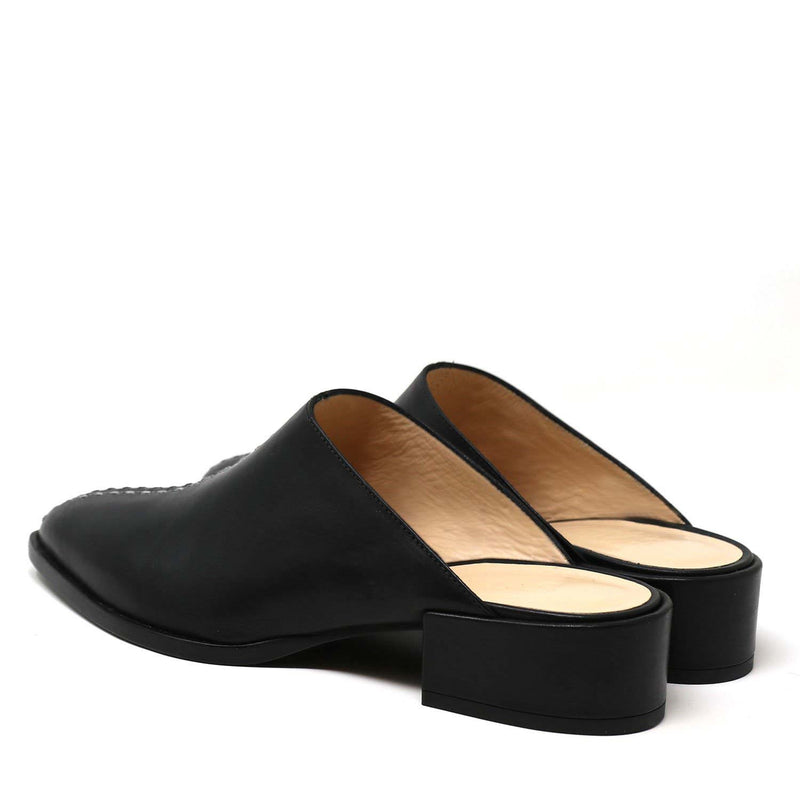 CASS black vegan nappa flats