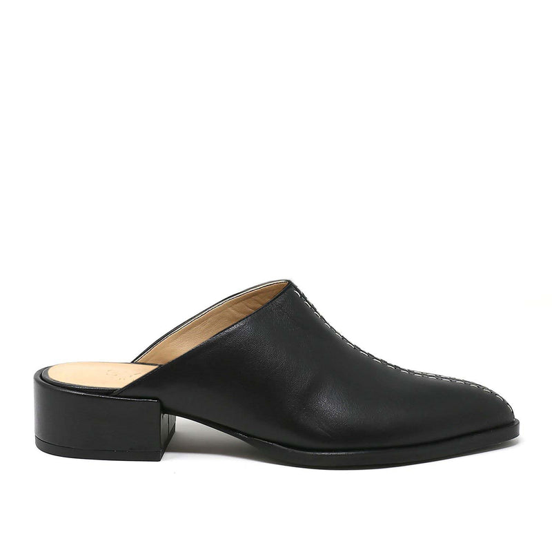 CASS black vegan nappa flats