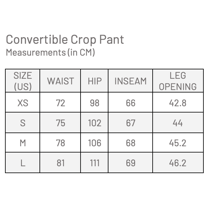 Convertible Crop Pant - Black