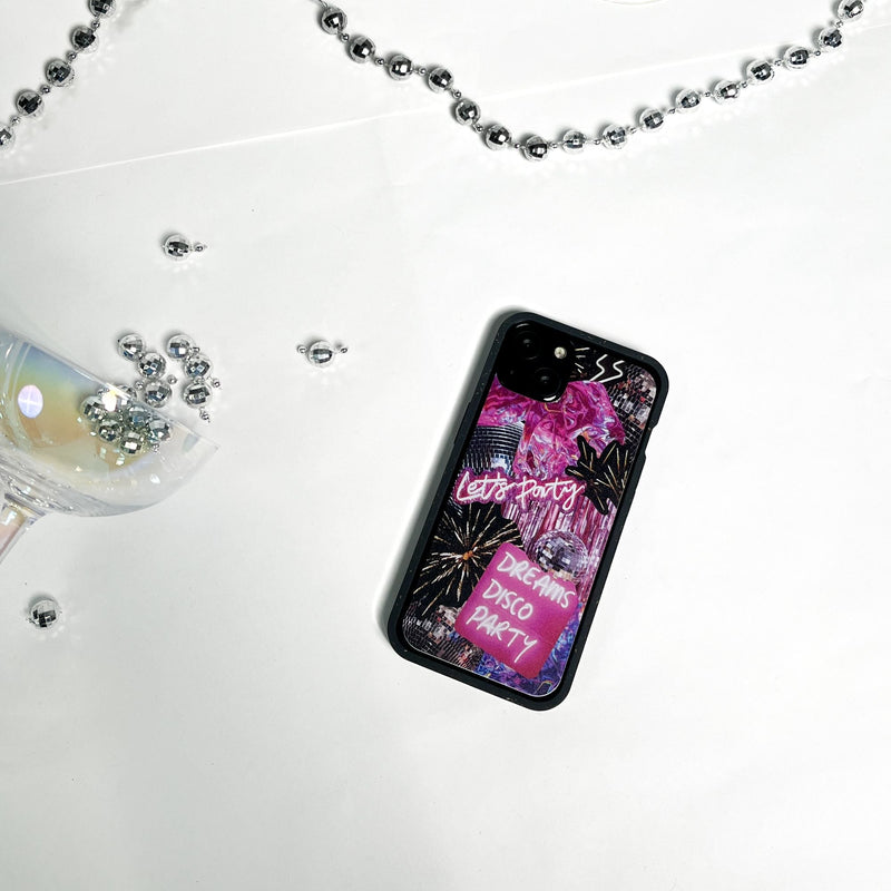 Clear Party Time iPhone 6/6s/7/8/SE Case With Black Ridge