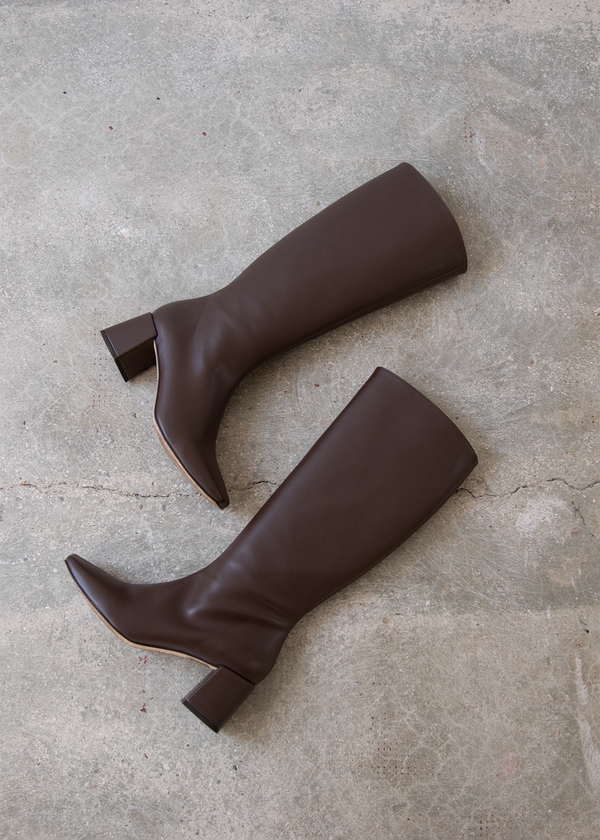 Chalk Umber Brown Vegan Leather Boots