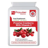 Cranberry With Vitamin C Double Strength 10,000mg 90 Tablets Suitable for Vegetarians & Vegans