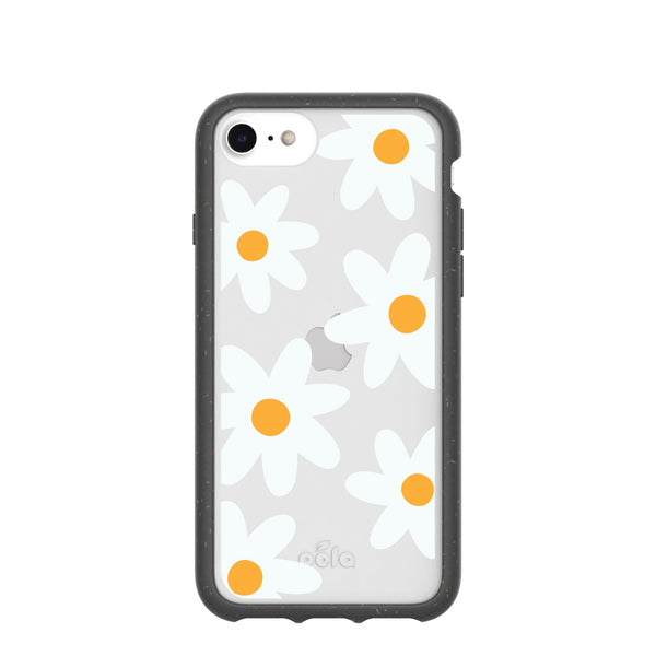 Clear Daisy iPhone 6/6s/7/8/SE Case With Black Ridge