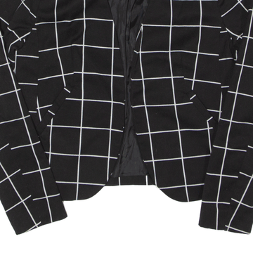 H&M DIVIDED Stretch Blazer Jacket Black Check Womens UK 16 – Cerqular