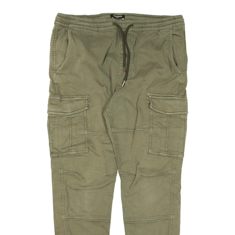 C&A CLOCKHOUSE Cargo Jogger Trousers Green Slim Tapered Mens W33 L29