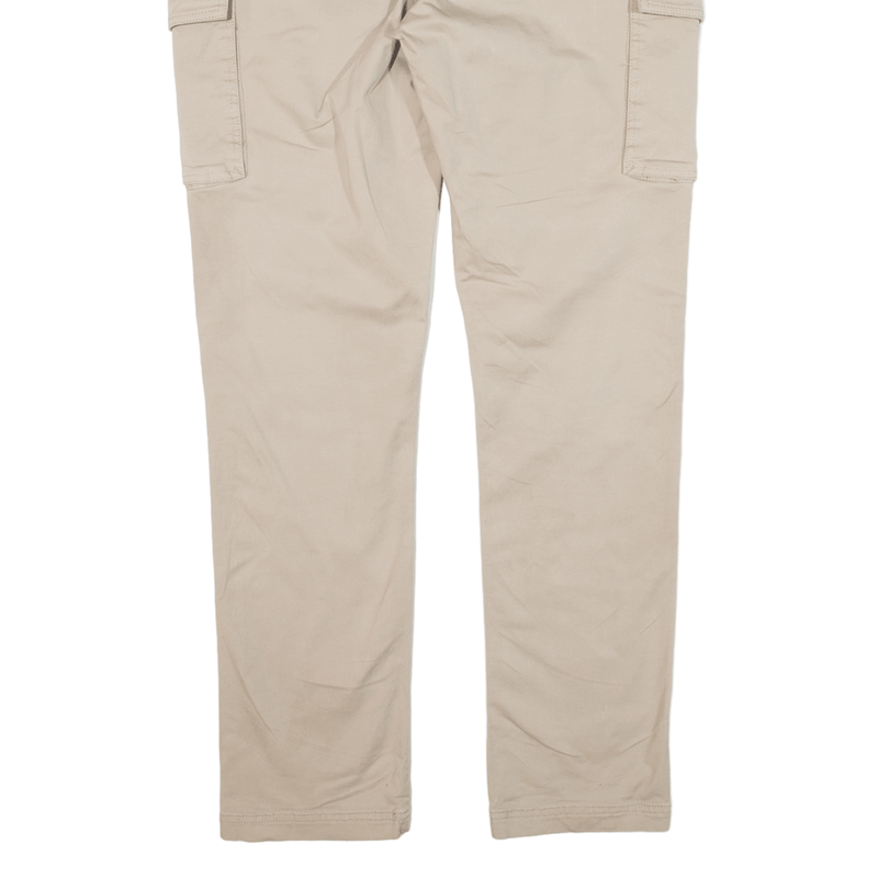 MANOR Cargo Trousers Beige Slim Straight Mens W32 L32