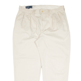 POLO RALPH LAUREN Ethan Chino Trousers Cream Relaxed Tapered Mens W36 L28