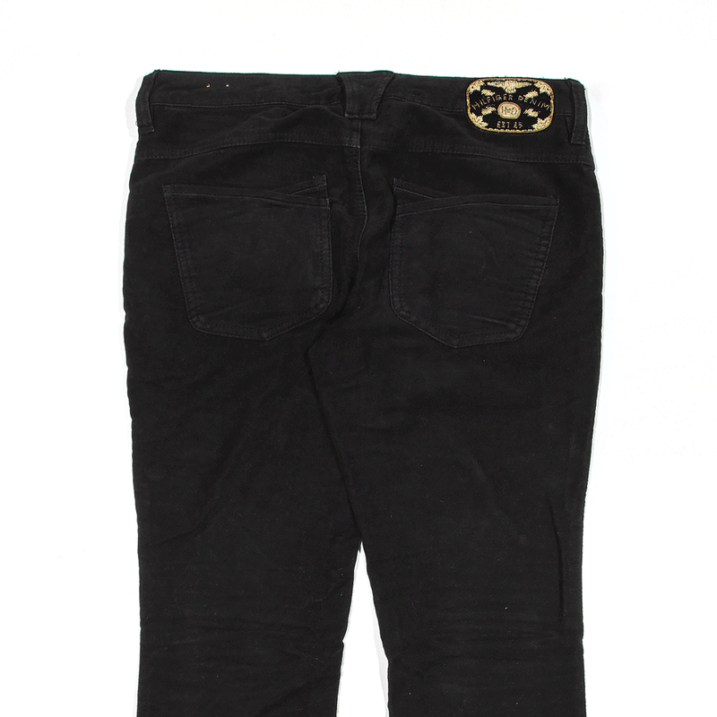 TOMMY HILFIGER Cropped Trousers Black Regular Straight Womens W29 L22