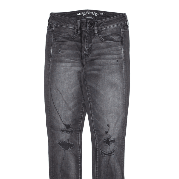 AMERICAN EAGLE Distressed Jeans Black Denim Slim Jegging Womens W26 L28
