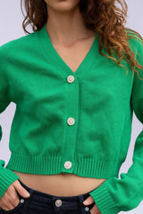Limited Edition Crystal Button Diana Cardigan in Emerald