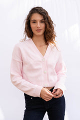 Limited Edition Crystal Button Diana Cardigan in Pink Ice