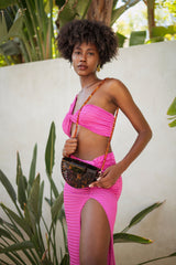 Paraiso Two-Piece Crop Top & Skirt Set - Pink