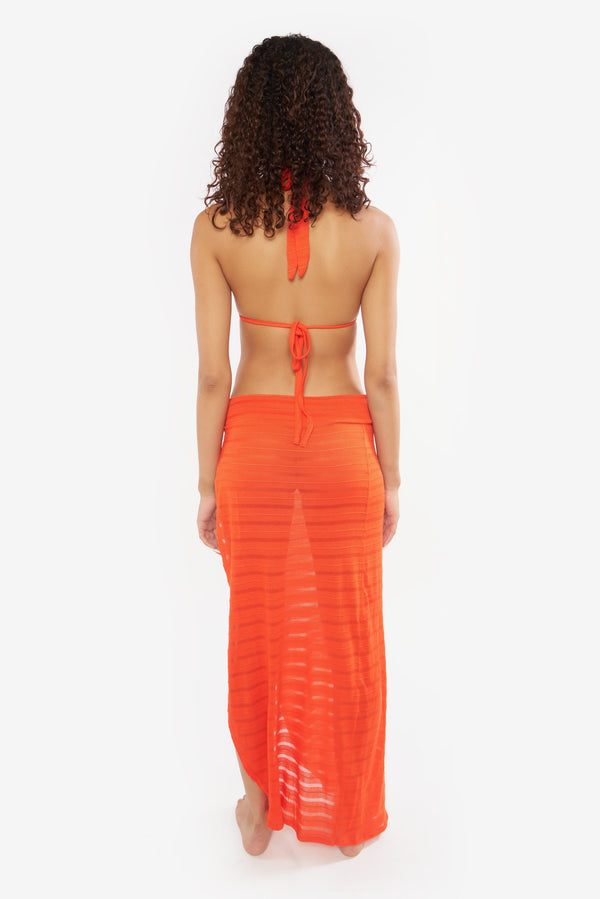 Zama Two-Piece Crop Top & Skirt Set - Orange