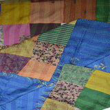 Hand Stitched Kantha  Silk  Vintage throw