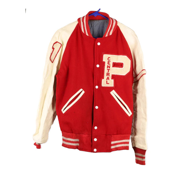 Central P Unbranded Varsity Jacket - Small Red Wool Blend
