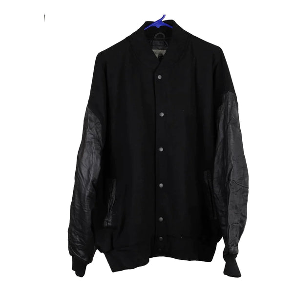 Burks Bay Varsity Jacket - XL Black Wool Blend