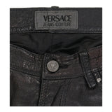 Versace Jeans Couture Trousers - 32W UK 12 Black Leather