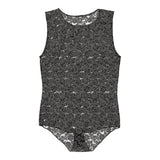 Tezenis Lace Bodysuit - Small Grey Cotton - Thrifted.com