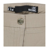 Love Moschino Cropped Trousers - 28W UK 8 Beige Cotton