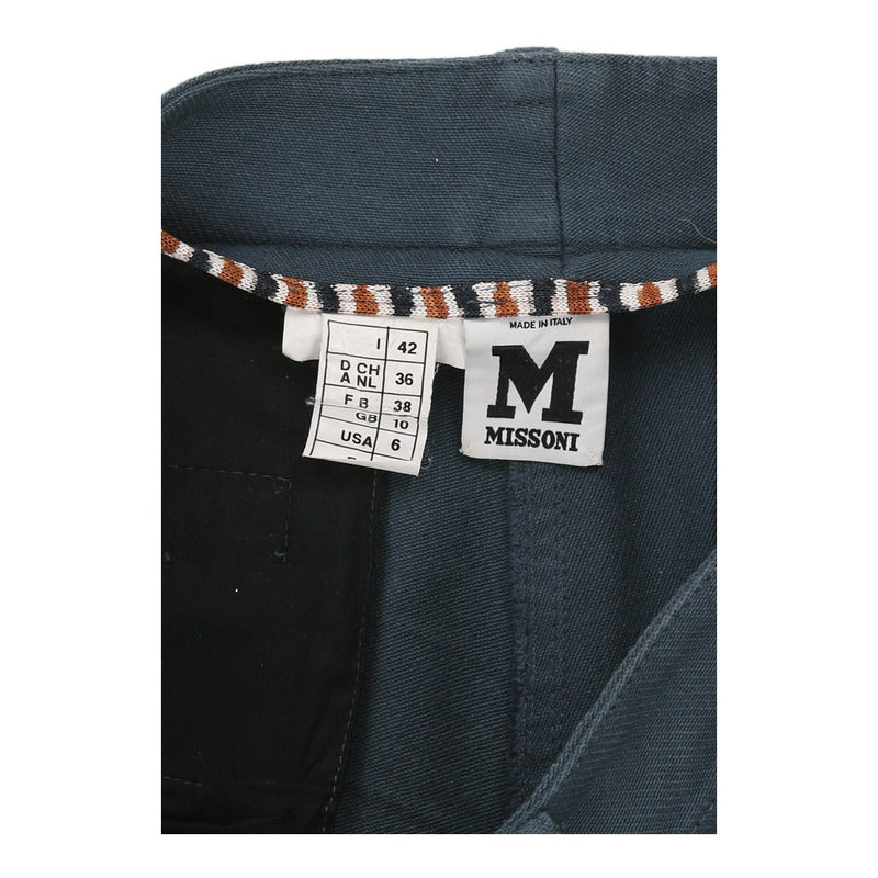 Missoni Trousers - 32W UK 10 Blue Cotton