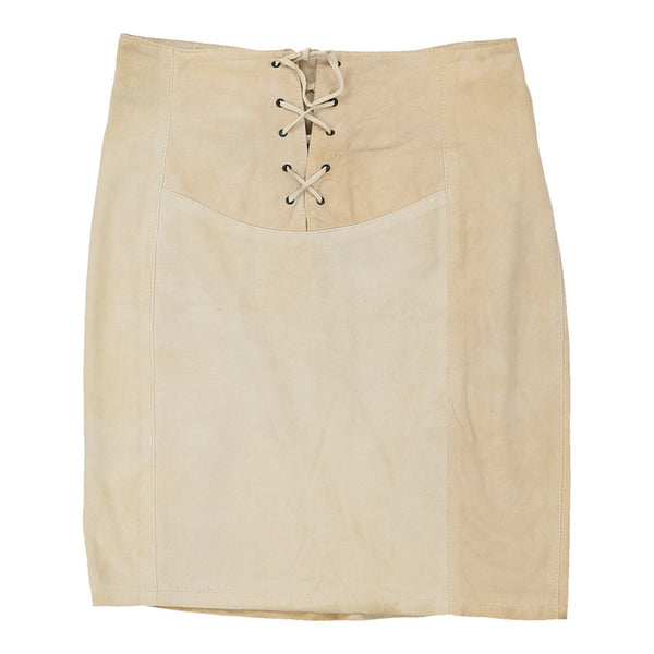 Vintage Unbranded Skirt - 28W UK 8 Beige Suede