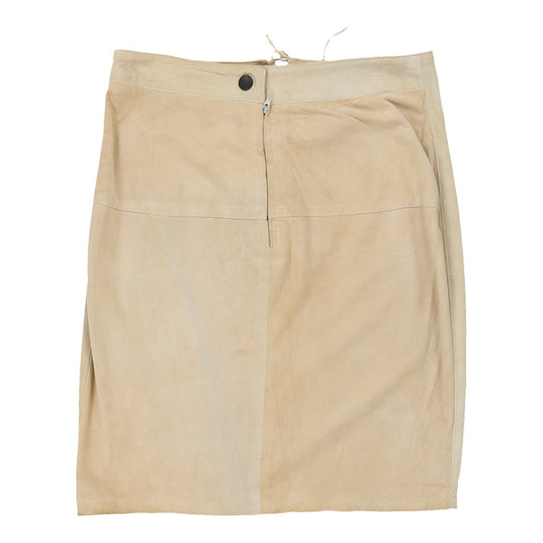 Vintage Unbranded Skirt - 28W UK 8 Beige Suede