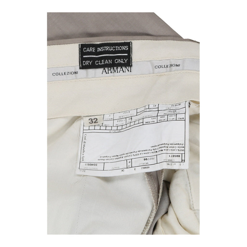 Armani Trousers - 30W 31L Beige Wool