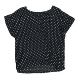 Unbranded Polka Dot Blouse - Medium Black Polyester - Thrifted.com