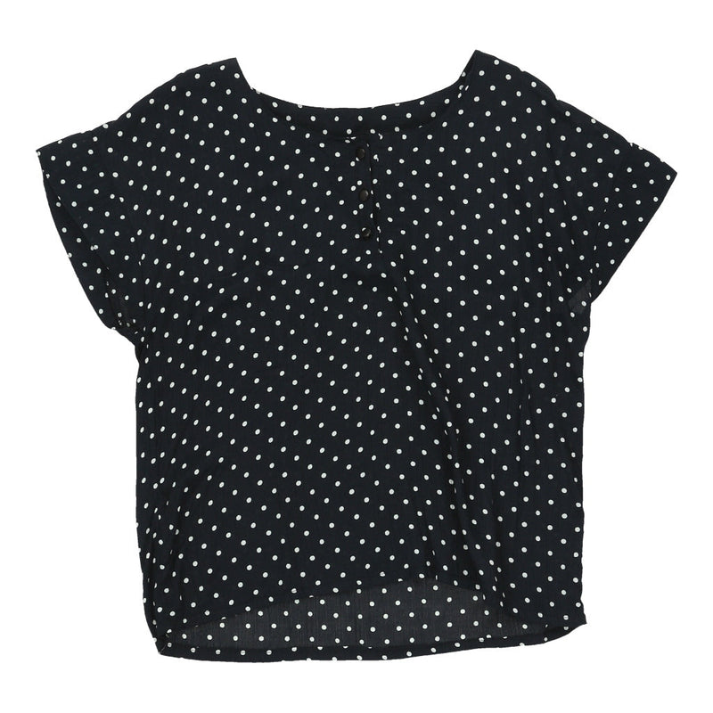 Unbranded Polka Dot Blouse - Medium Black Polyester - Thrifted.com