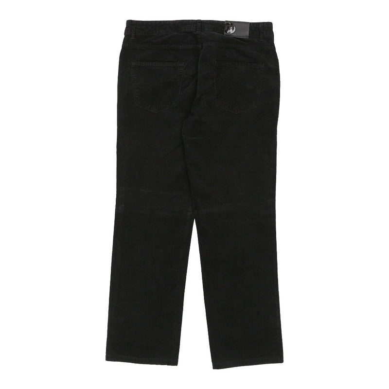 Trussardi Slim Fit Cord Trousers - 36W 28L Black Cotton