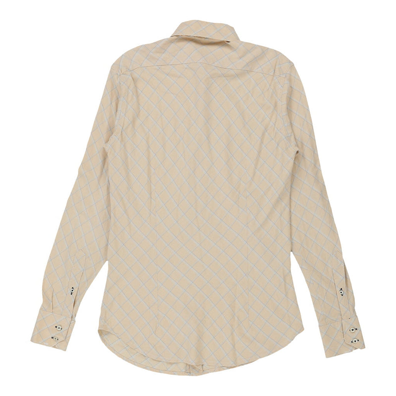 Just Cavalli Checked Shirt - Small Beige Cotton