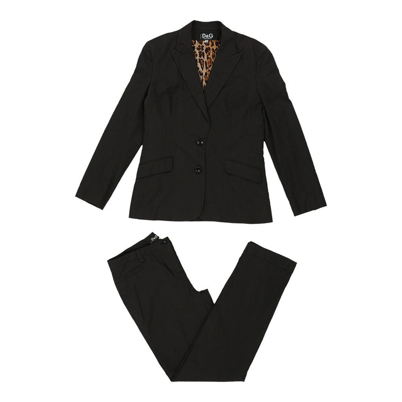 Dolce & Gabbana Pinstripe Full Suit - Medium Black Wool