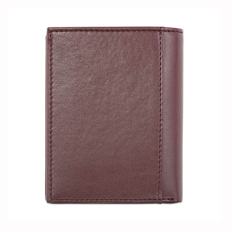 Card Wallet with Notes Pocket in Chestnut Brown