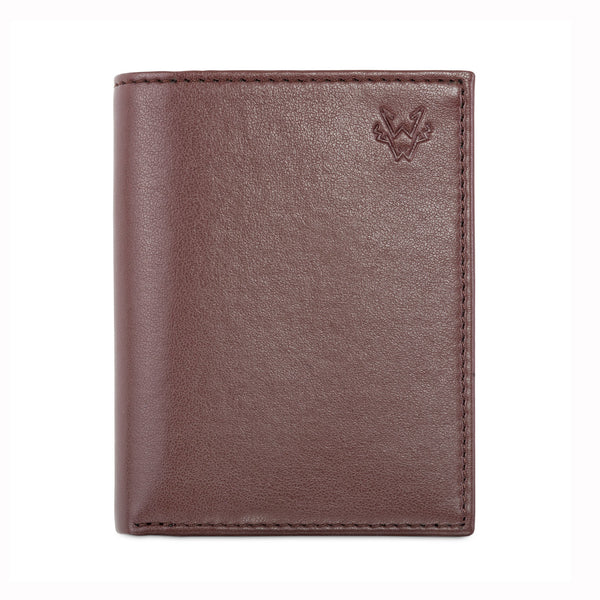 Card Wallet with Notes Pocket in Chestnut Brown