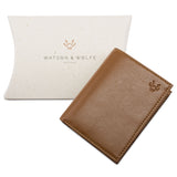Card Wallet with Notes Pocket in Tan