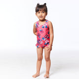 Printed One Piece Bathing Suit Pink Roses