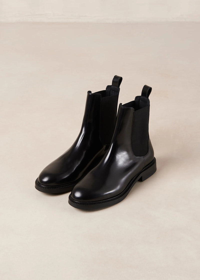 Lanz Black Leather Ankle Boots