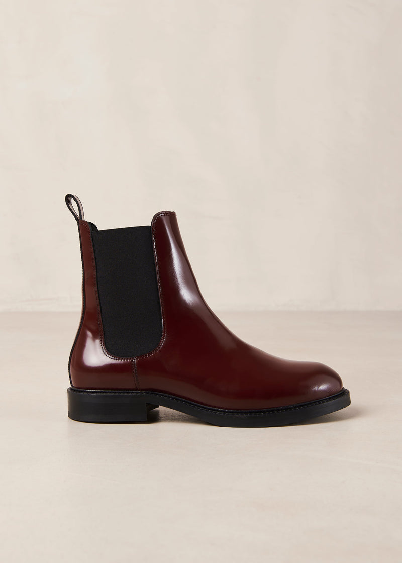 Lanz Burgundy Leather Ankle Boots