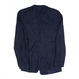 ZARA Linen Blend Navy Blue Blazer Jacket Womens S