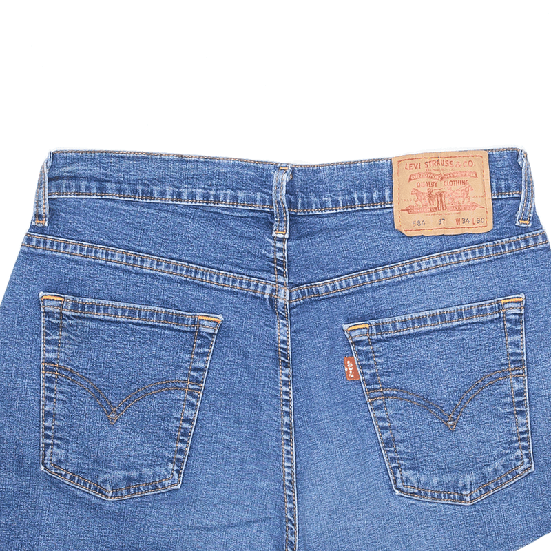 LEVI'S 584 Denim Blue Regular Cut-Off Shorts Womens M W34