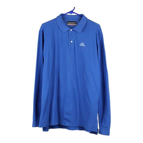 Kappa Long Sleeve Polo Shirt - XL Blue Cotton