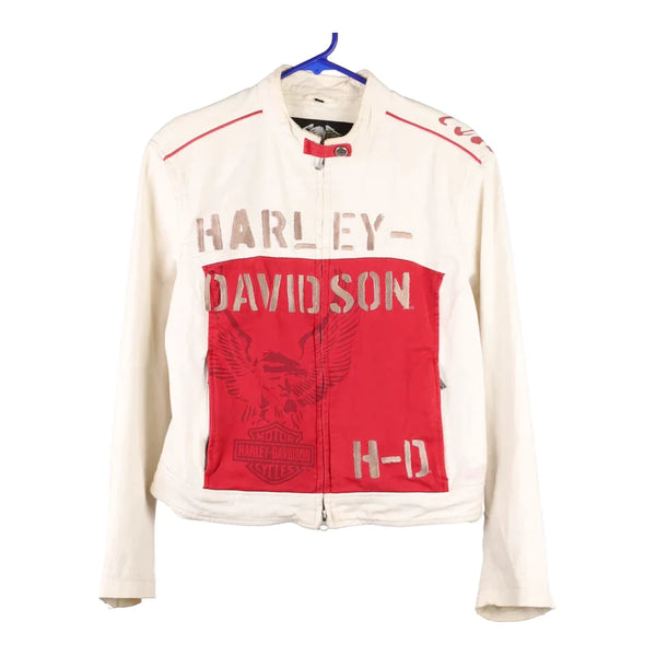 Vintagewhite Harley Davidson Jacket - mens medium