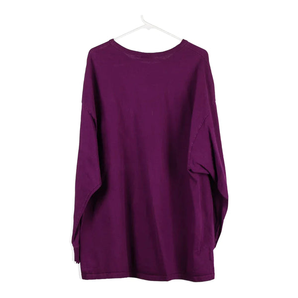 Champion Long Sleeve T-Shirt - 2XL Purple Cotton