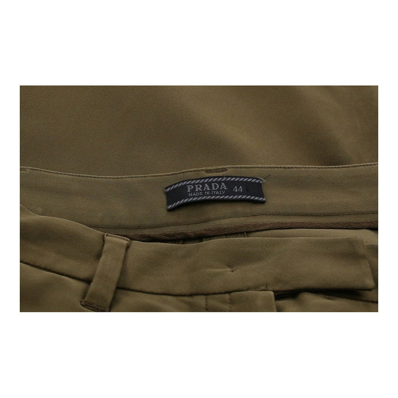 16 Years Prada Trousers - 30W 28L Khaki Polyester Blend