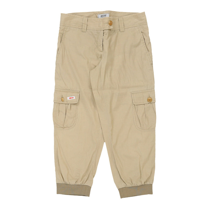 14 Years Cheap & Chic Moschino Cargo Trousers - 28W 20L Beige Cotton Blend